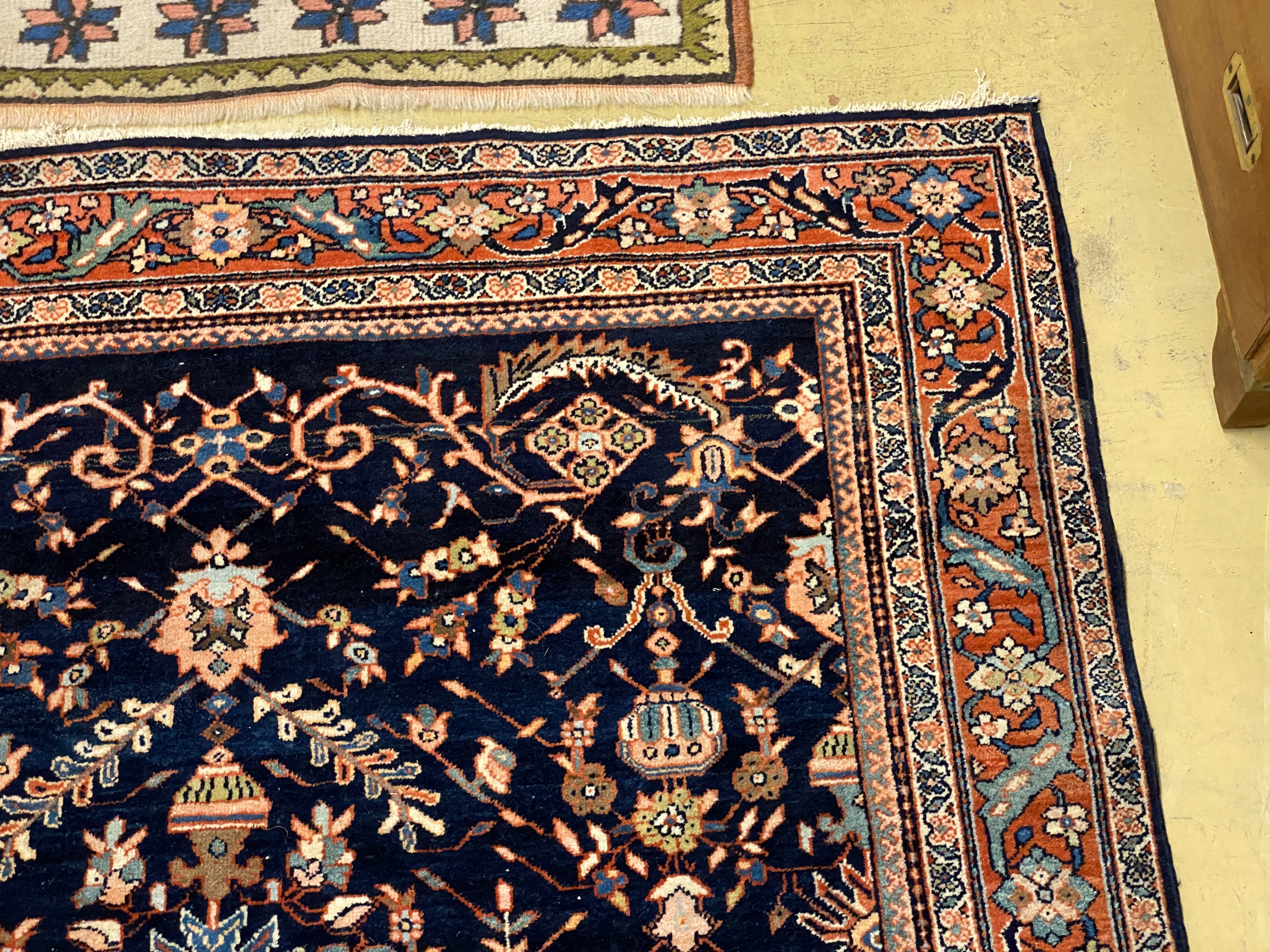 A North West Persian blue ground rug, 200 x 130cm